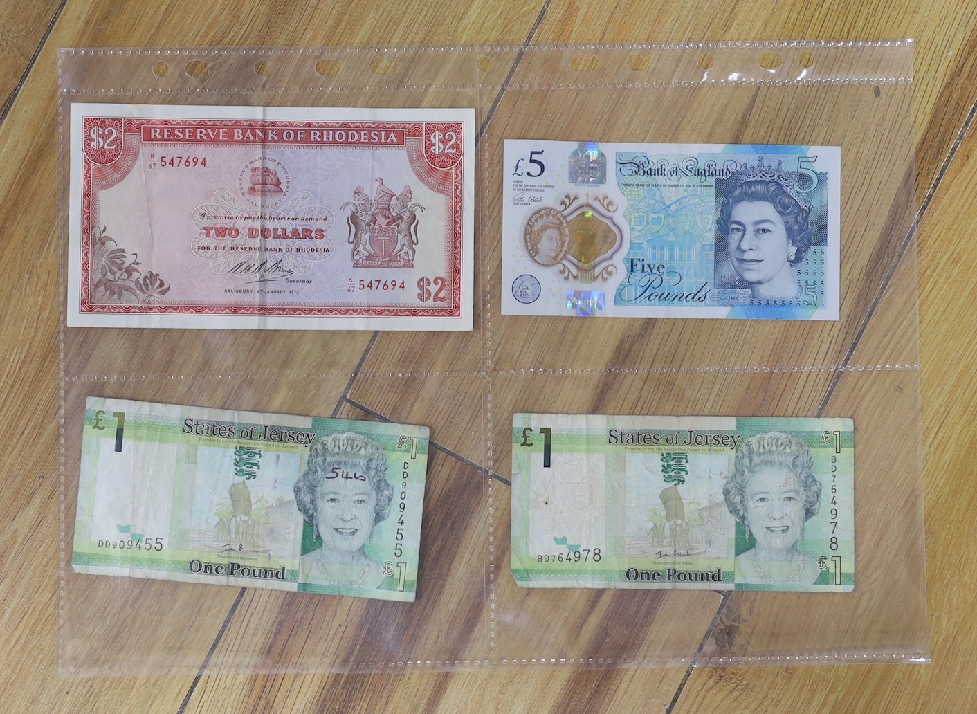 A group of world banknotes